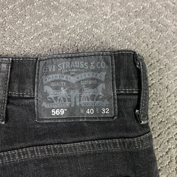 Levi's 569 Jeans Men's 40 x 32 Measures 41 x 30.5  Black Stretch - Picture 6 of 14